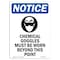 Signmission OSHA Notice Sign, Chemical Goggles Must With Symbol, 14in X 10in Decal, 10" W, 14" H, Portrait OS-NS-D-1014-V-10560 - alternate 1
